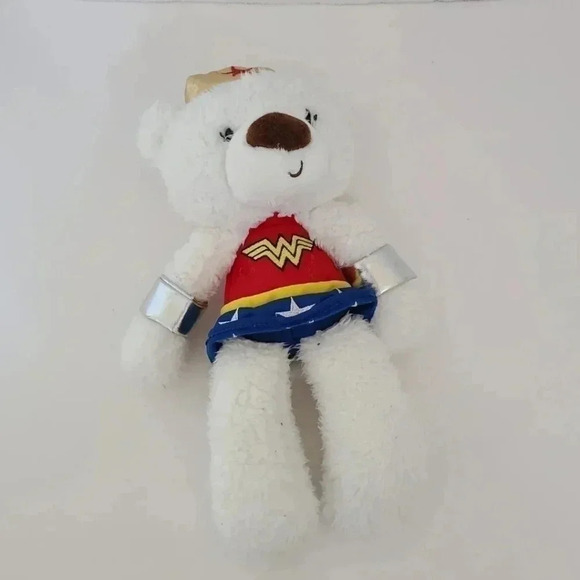Gund DC Comics Wonder Woman Plush Teddy Bear White Stuffed Animal Toy - Picture 2 of 6